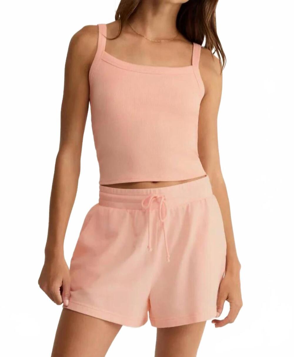 NEW Z SUPPLY world tour rib tank top in peach
